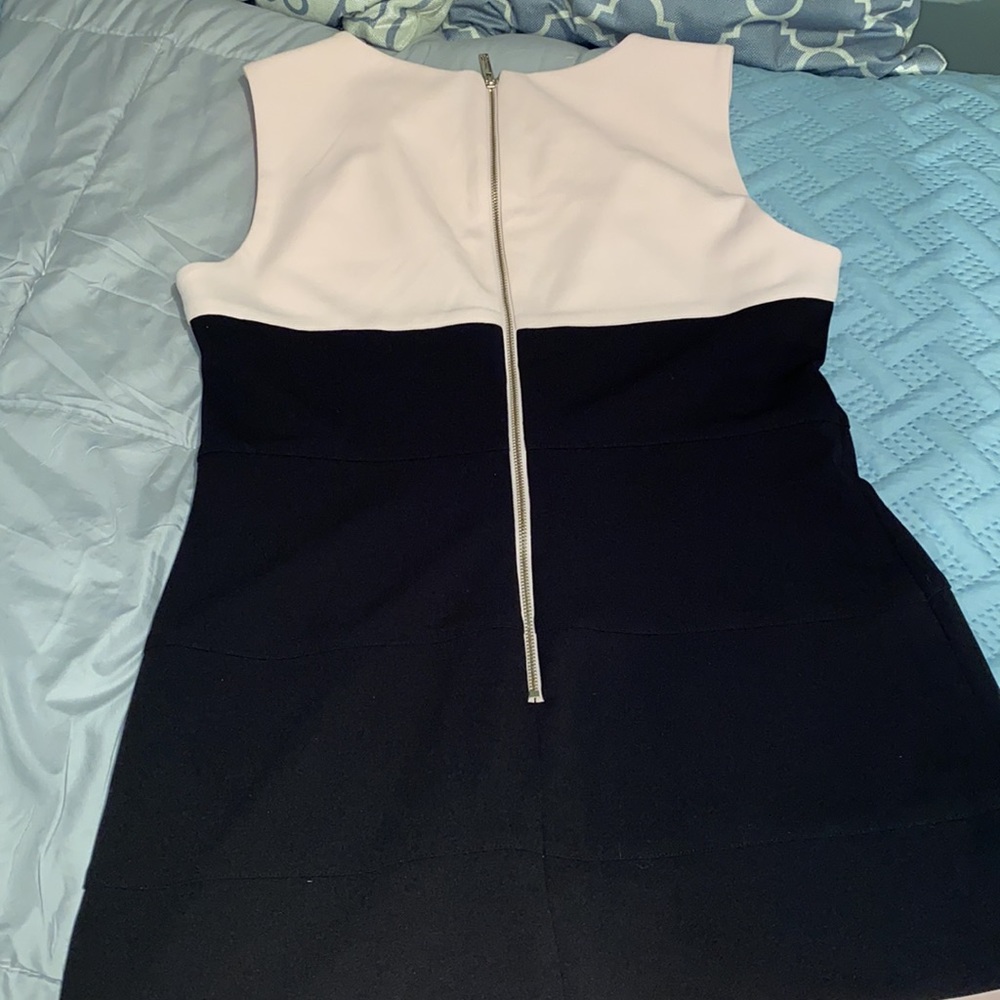 Tommy Hilfiger Colorblock sleeveless knee length pink and black sheath dress 6 - Picture 13 of 15